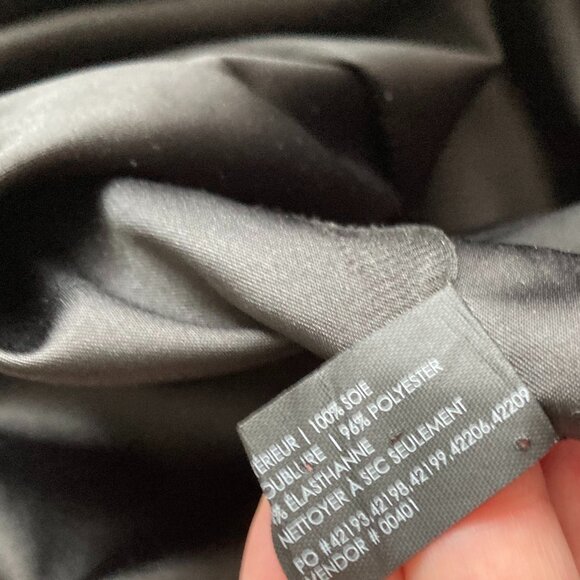 Club Monaco 100% silk black & white diamond print short sleeve dress, round neck - Picture 9 of 9